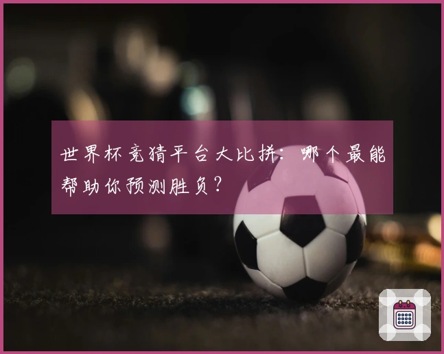 世界杯竞猜平台大比拼：哪个最能帮助你预测胜负？